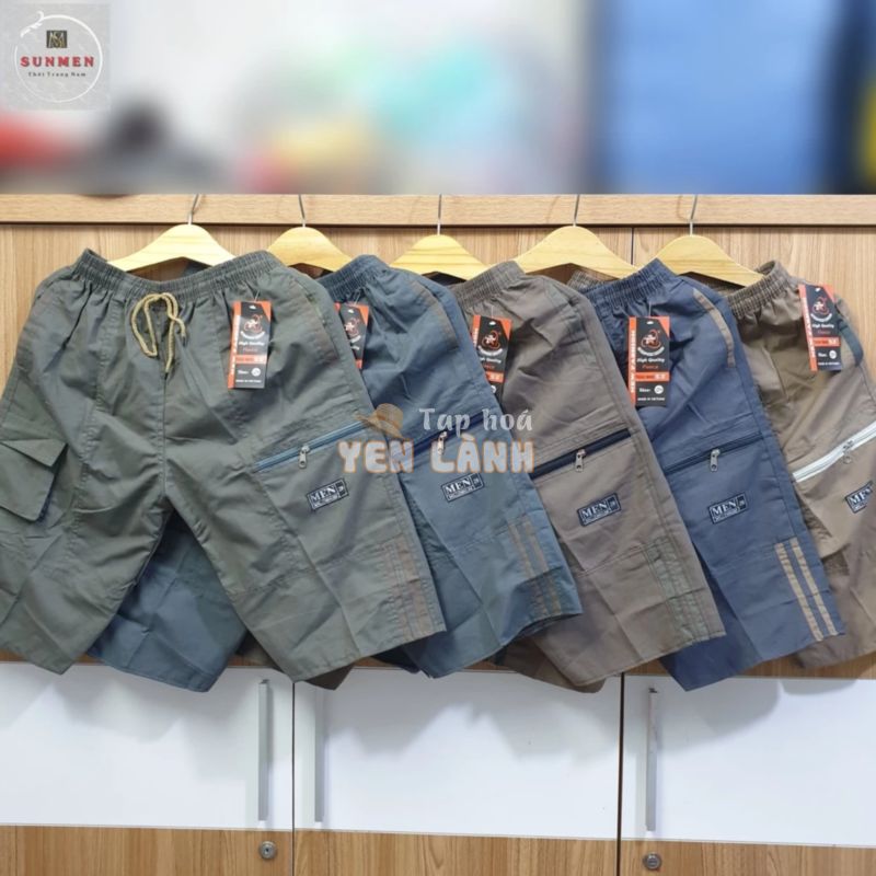 [HCM]Quần Short Nam Kaki Túi Hộp Lưng Thun Co Giãn From Rộng Thoải Mái Trung Niên SUNMEN Size Từ 28 – 36