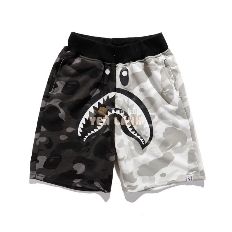 [HÌNH THẬT] QUẦN SHORT BAPE TRẮNG ĐEN-DRAGON STORE THỦ ĐỨC