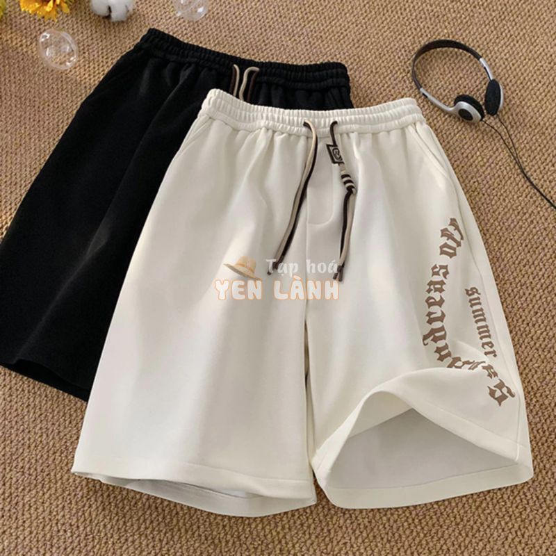 Quần Short FKZ unisex nam nữ in chữ nổi SUMMER chất cotton cao cấp phong cách thể thao mặc thoáng mát co dãn 4 chiều