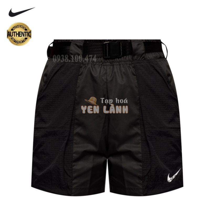 Quần short nữ Nike chính hãng màu đen 1 lớp chất vải mềm nhẹ dây đai lưng điều chỉnh kích thước tôn vinh vòng eo đẹp