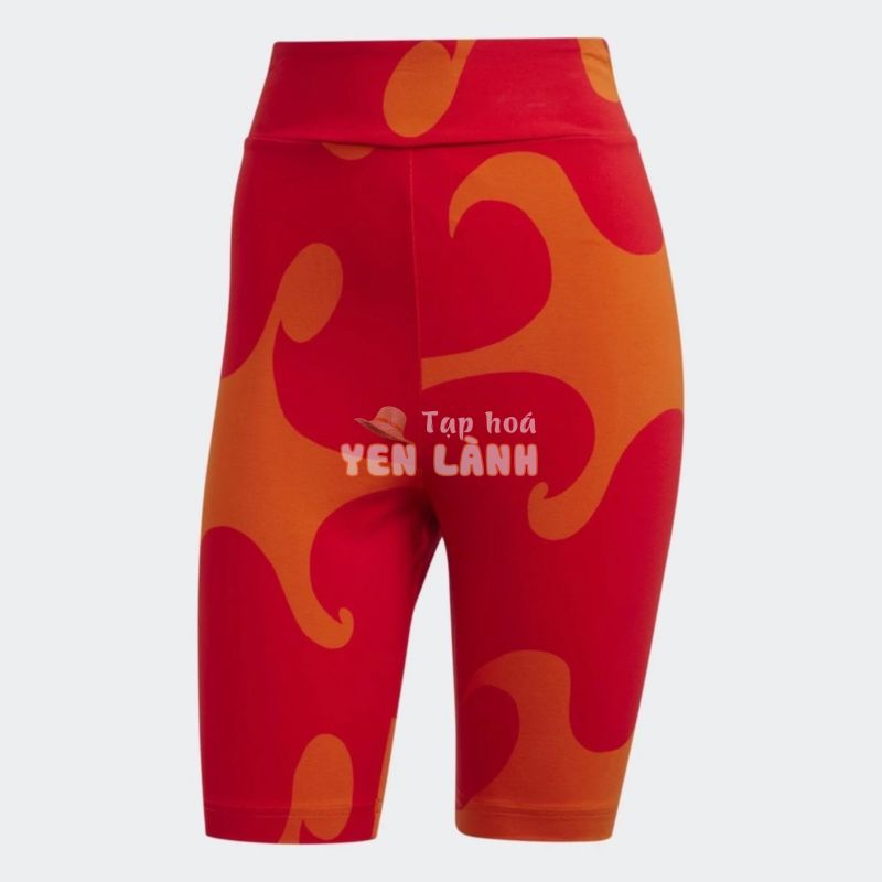 adidas Phong cách sống Quần Short Legging Thun Gân Marimekko Dài Tới Đầu Gối Nữ trái cam HH8759