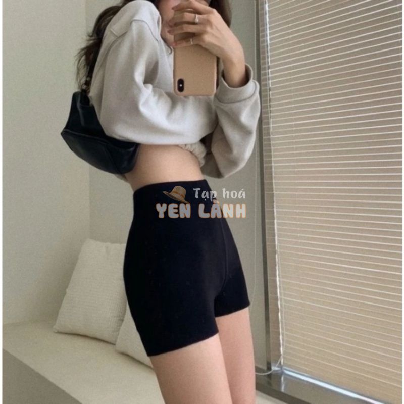 1Quần Legging Đùi Yoga Nữ- Quần mặc trong váy –  Short body dáng ôm- Phong cách thể thao sporty cá tính Ulzzang HN9P