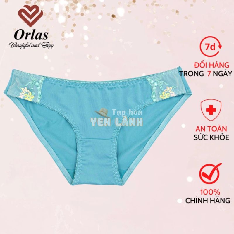 (2 chiếc) Quần lót nữ Orlas chất liệu thun lạnh, quần sịp tam giác thun lạnh mềm mịn phối ren thêu