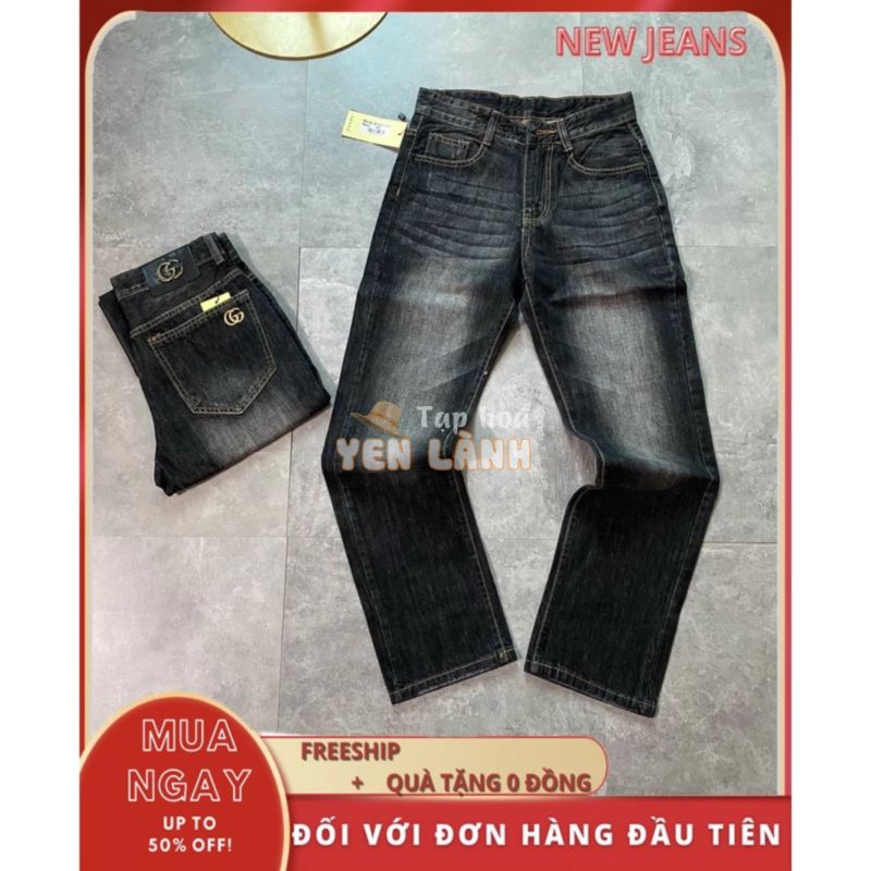 ( Freeship + Quà tặng 0 đồng) Quần Jean Suông, Quần Bò Suông Nam Ống Rộng GUCCI Cá Tính – Mã JN718