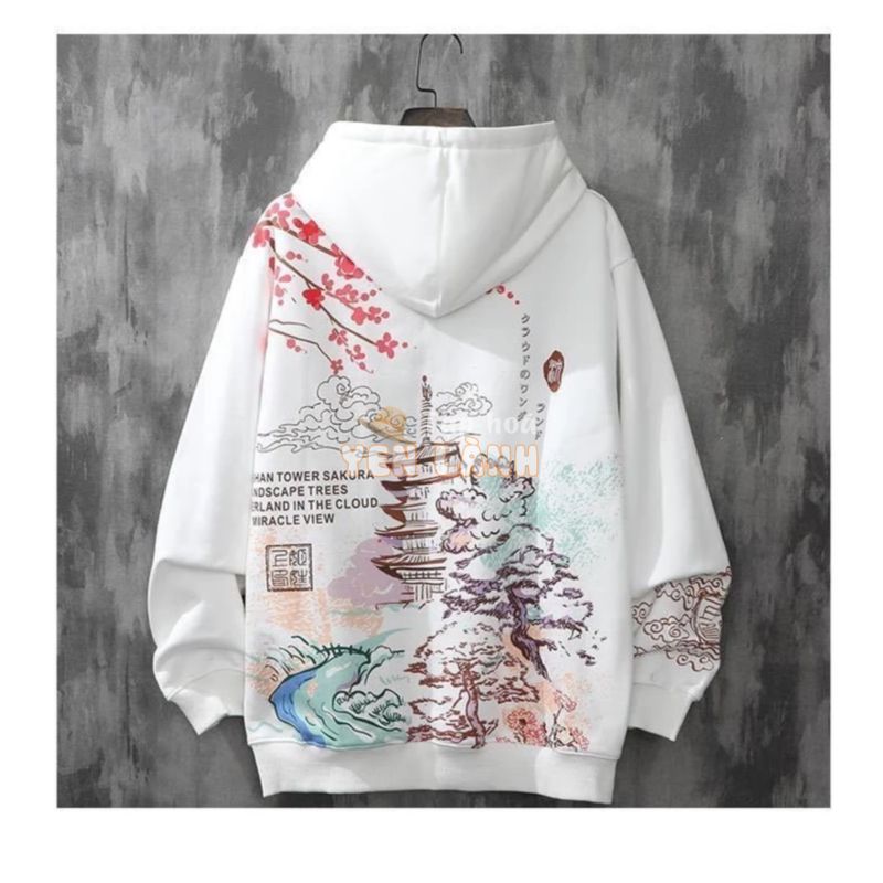 Áo Hoodie Nam Swag Nhung Xu Hướng Harajuku Mùa Thu Và Mùa Đông Quần Áo Rời Hip-Hop Nhật Bản Dạo Phố Cặp Đôi Thời Trang