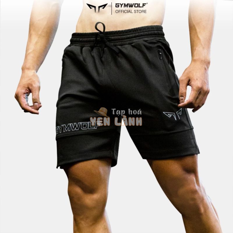 Quần Short Thể Thao Thương Hiệu GYMWOLF, Quần Tập Gym Nam, Chất Liệu Cao Cấp, Co Giãn 4 Chiều WOLF21