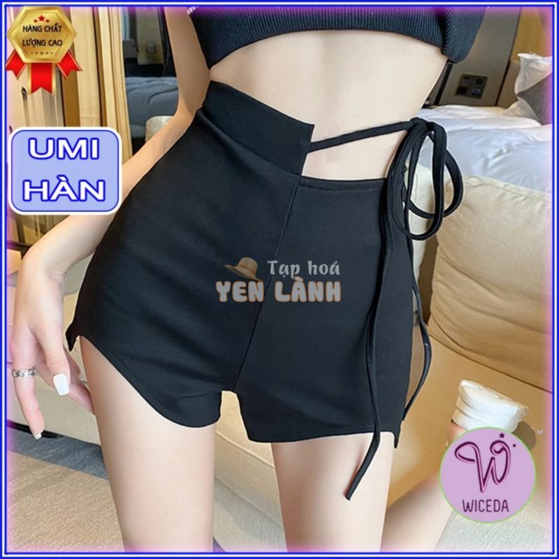 Quần short nữ dance cạp cao Wiceda , quần đùi tập nhảy đen lưng cao ôm body chất vải co giãn phong cách cá tính.