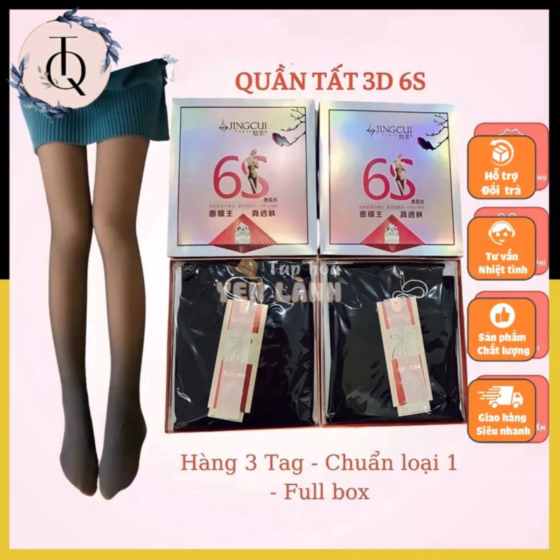 Quần Tất Nữ 3D 6S Đánh Lừa Thị Giác, Lót Nỉ Siêu Ấm, Co Giãn Đàn Hồi Tốt. Full Hộp