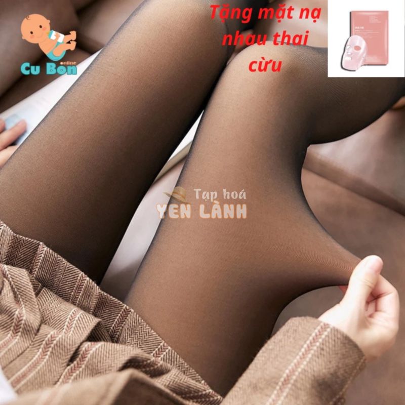 [Loại 1] Quần Tất nữ dày lót nỉ 3D sexy che khuyết điểm giữ nhiệt cho mùa đông ấm đẹp 3D 6S JINGCUI tặng kèm mặt nạ