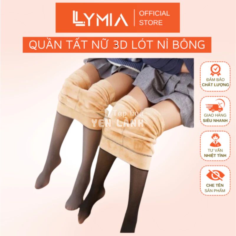 Quần tất nữ 3D LYMIA lót nỉ bông lông dày giữ nhiệt mùa đông cao cấp QT05