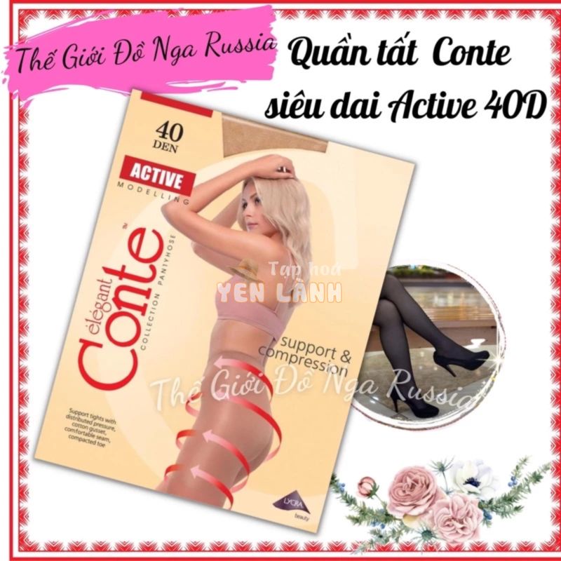 Quần tất Conte 40D Nga thon gọn, dai, mềm mịn, đàn hồi cao