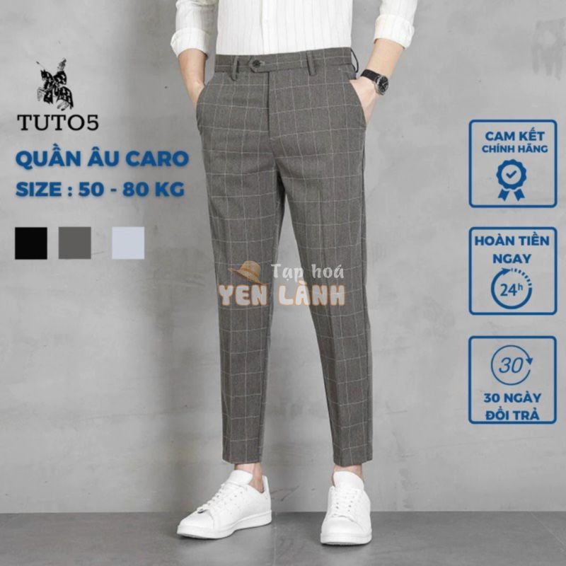 Quần Âu Baggy Nam Caro TUTO5 Menswear QDT03- Quần Tây Đen Ống Côn Trẻ Trung Cotton Hàn Quốc Ít Nhăn, Tôn Dáng, Lịch Sự