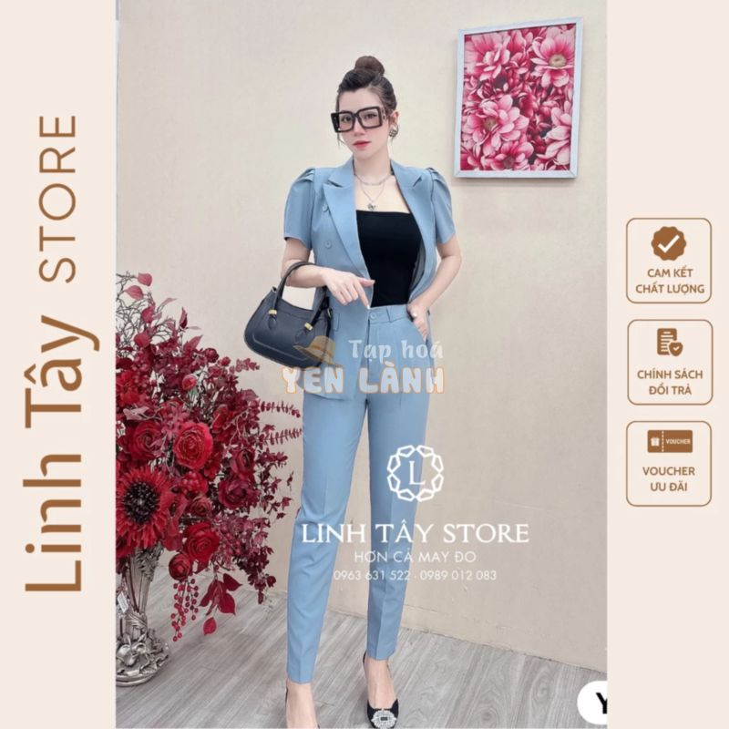 Quần Baggy Nữ Cạp Cao Công Sở Siêu Tôn Dáng Linh Tây Store QBG3047