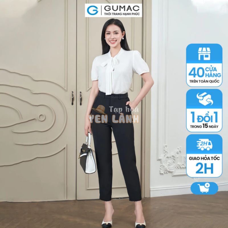 Quần tây ông đứng cơ bản túi xéo màu đen thời trang GUMAC QD09039 – QE04006