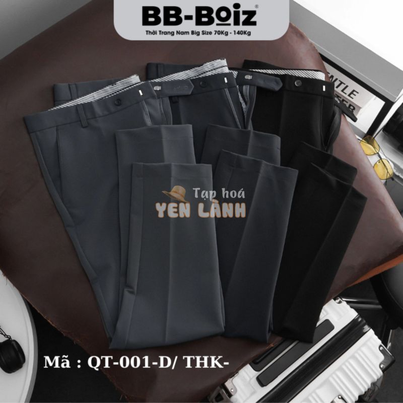 [BigSize] Quần Tây Dài Nam Hồng Kông BB-Boiz Big Size Chất Thun Co Giãn Forrm Bigsize 75kg – 130kg Hàng Ngày Màu Đen