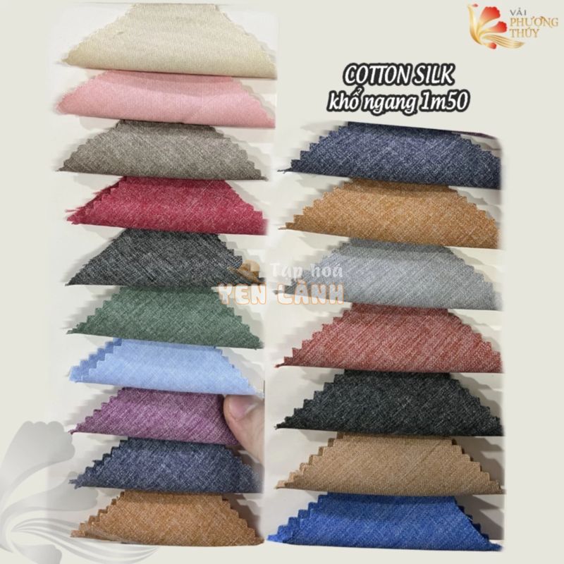 Vải lụa Cotton silk Phượng Thúy may đầm váy sơmi quần tây, chuyên thời trang nam nữ giãn nhẹ, lụa trơn khổ 1m50