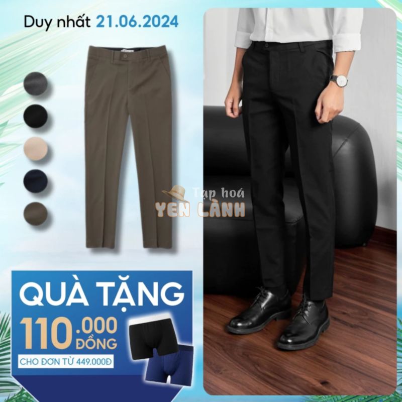 Quần tây nam CATSA đen be nâu xám xanh đen chất vải mềm mại dày dặn form slimfit QTD065-069-070-071-074