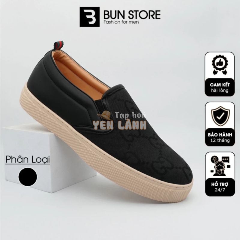 Giày Da Sneaker Nam Cao Cấp, Giày Lười, Dáng Classic, Phối Đồ Quần Âu, Jeans, Short Đi Chơi, Đi Làm – Bun Store G237