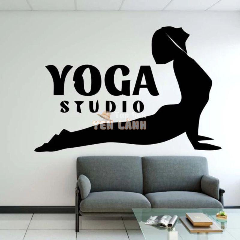 Yoga Studio Decal Dán Tường Tập Yoga Thảm Áo Sơ Mi Quần Thể Thao Âm Dương Hòa Hợp Cân Bằng Thư Giãn Namaste Dán Tường Trang Trí Yoga 7460