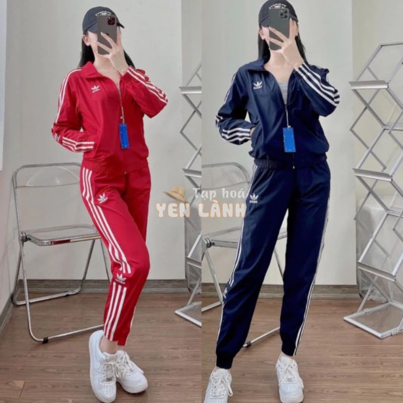 Bộ thể thao Adidas nữ dài tay,set bộ thể thao thu đông, bộ quần áo dài tay bo gấu,vải umi dày mịn  – XƯỞNG MAY ANNA