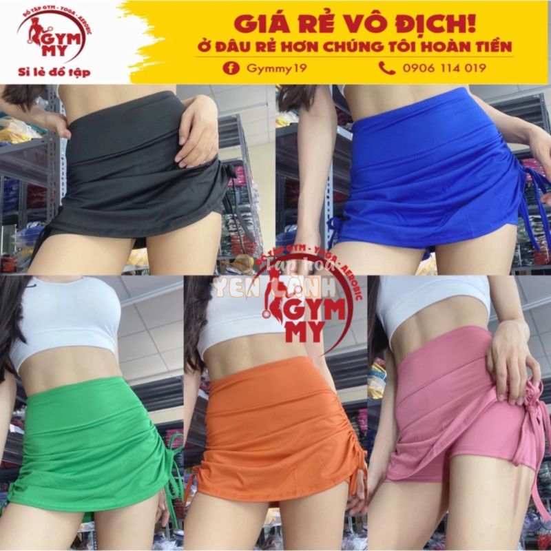 Quần Chân Váy 2 Lớp Rút Dây Thể Thao ⚡️ HÀNG XUẤT KHẨU ⚡️ Tập Gym – Yoga – Aerobic