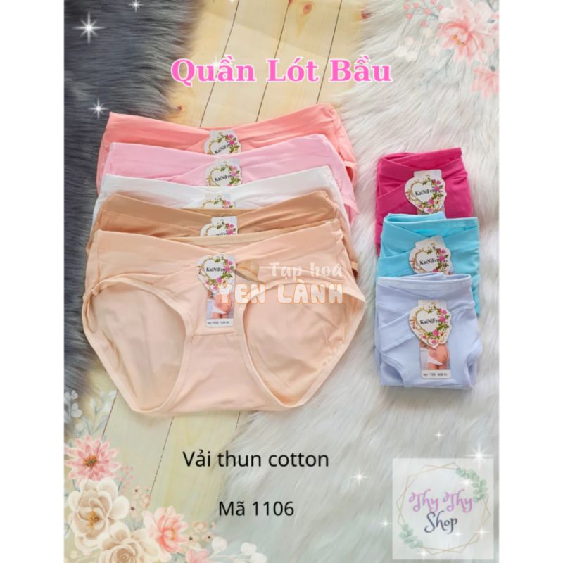 Quần lót bà bầu cạp chéo thun cotton, Quần chip mẹ bầu và sau sinh mềm mại kháng khuẩn Thy Shop