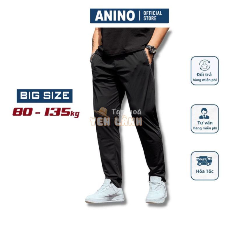 (Big size 80-135KG) Quần dài Nam Bigsize, Quần Thun Ống Rộng Nam Cỡ Lớn Vải Thun lạnh Cao Cấp dành cho người Béo Mập