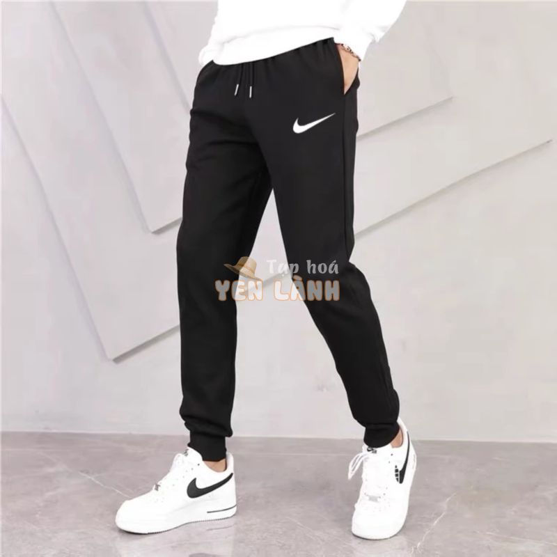 Quần jogger nam thun dài bigsize 95kg joker unisex vải loại 1 ống bo ống suông thể thao cao cấp tập gym thể dục đen