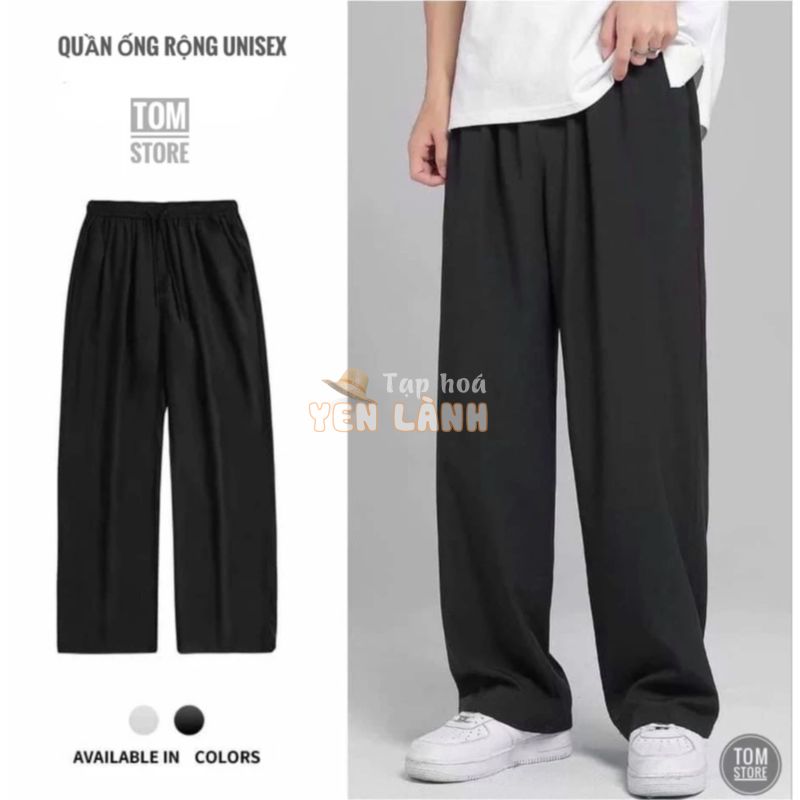 ☑️( Big Size) ☑️ Quần Thun Ống Rộng Nam Màu Đen Và Xám Phong Cách Trẻ Trung Năng Động unisex , ulzzang