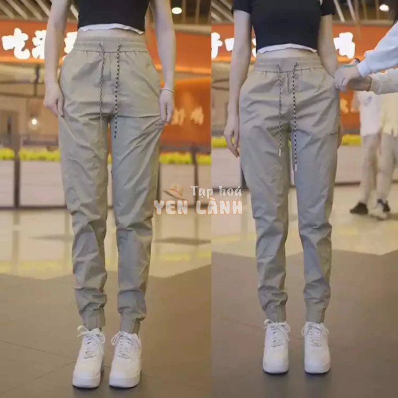 (Xả hàng) Quần Jogger nữ PH204 trơn cạp chun chất vải thun viền ly đứng form dáng thể thao