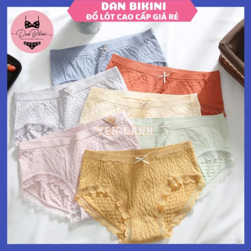 Quần Lót Nữ Cotton Dệt Kim Z182 – Quần Chip Nữ kháng khuẩn thoáng mát đính nơ xinh tôn vòng 3 gợi cảm danbikini