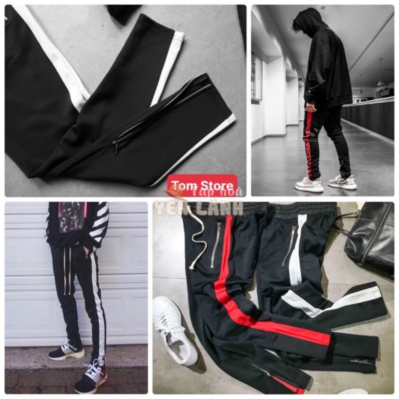 Quần zipper 1 sọc 1 line track pant phong cách unisex ảnh thật chất lượng cao cấp ulzzang