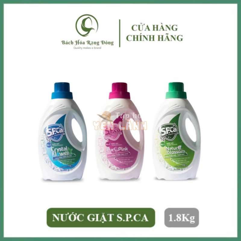 [SALE XẢ HÀNG] Nước Giặt Quần Áo SPCa Cao Cấp 1.8Kg Sạch Nhanh, Mềm Vải, Thơm Lâu, Không Hại Da Tay