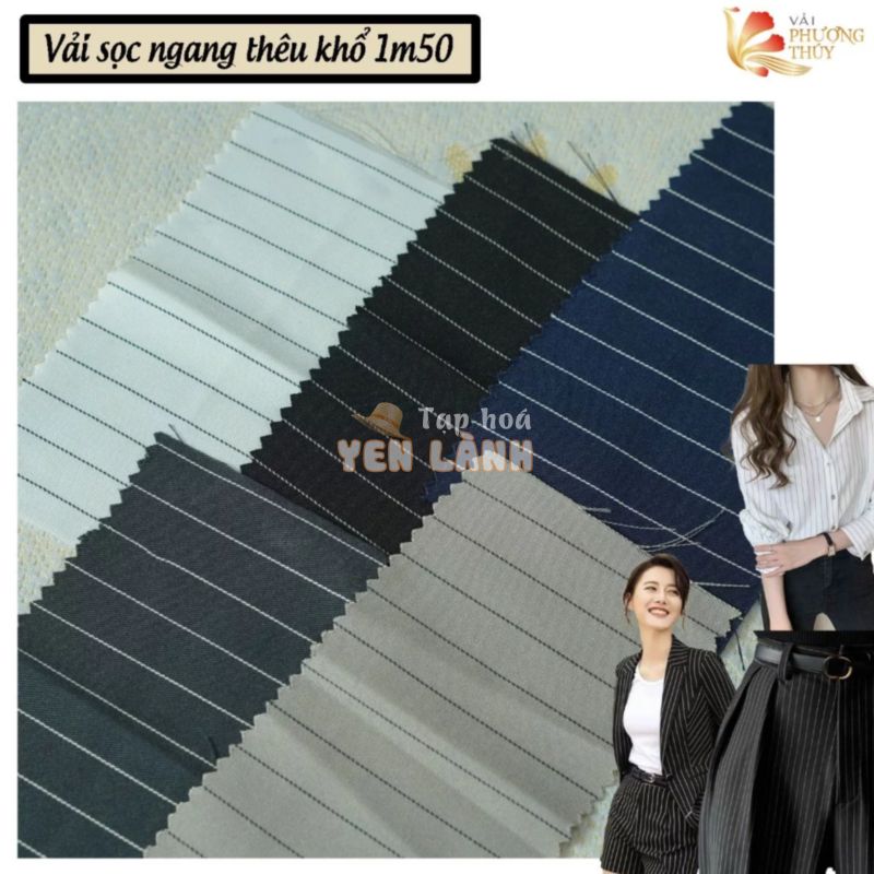 Vải kẻ sọc ngang Phượng Thúy khổ ngang 1m50 chuyên may sơmi quần tây, vest blazer và thời trang nam nữ