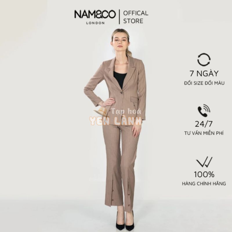 Quần dài ống loe nữ Namandco dáng đẹp, vải mềm mát trẻ trung, thanh lịch size S,M,L,XL màu nâu sọc NT0188-A