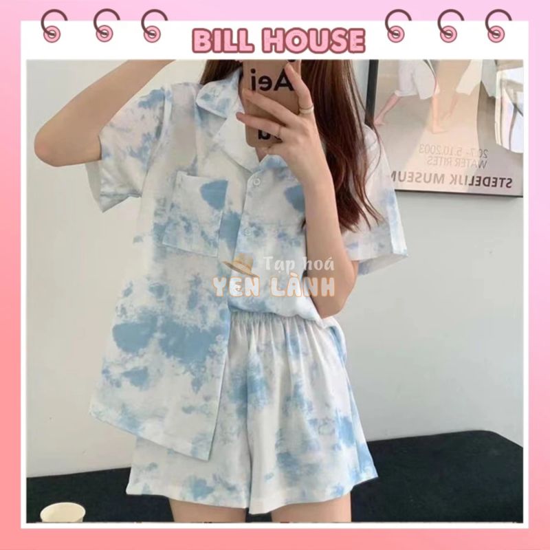 Đồ bộ nữ pijama mặc nhà dễ thương quần cộc áo cộc chất vải thô hàn mềm cho mùa hè PJMCOC05