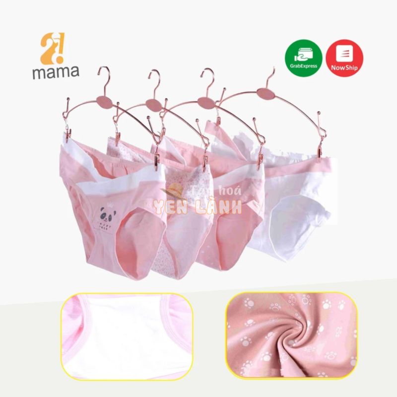 Quần chíp đôi bầu sau sinh cotton loại tốt – quần xì mặc trong váy bầu big size màu hồng xanh ghi