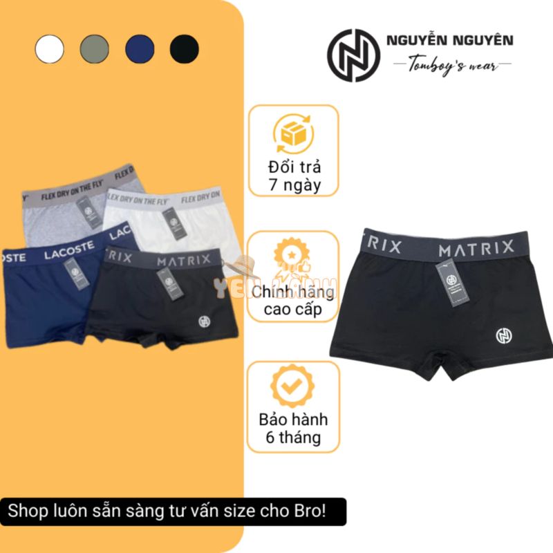 Quần Lót Xì Sịp Đùi Nam Boxer Tomboy Nữ Thun Cotton Cao Cấp Mát Lạnh Kháng Khuẩn Cạp Cao Bigsize Hàng Hiệu Nguyễn Nguyên