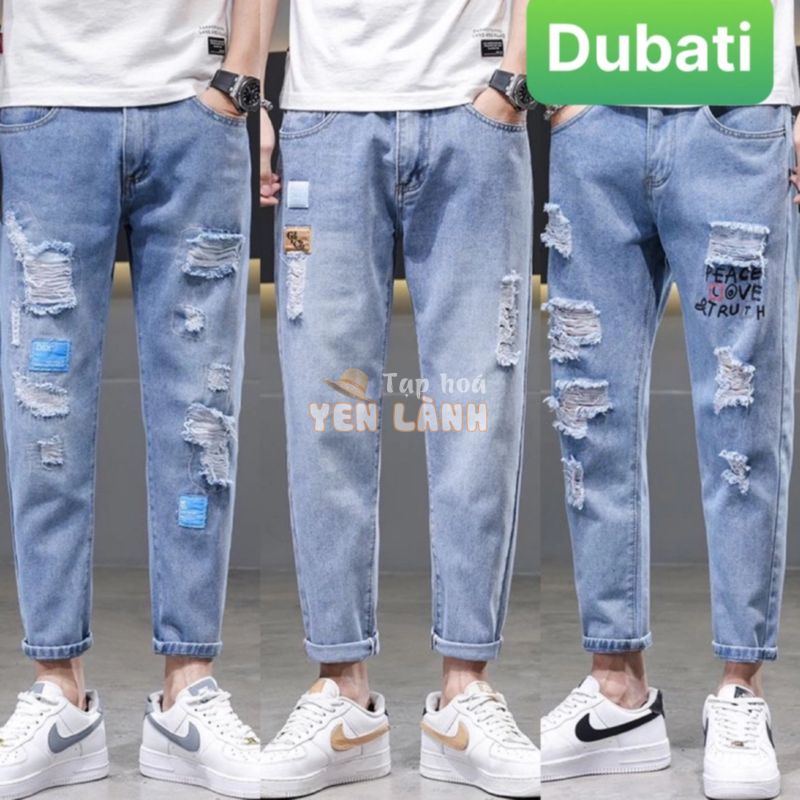 QUẦN BAGGY JEAN NAM CHẤT BÒ XANH WASH RÁCH XÌ TEEN HÈ NHẬT BẢN HOT TREND 2023 DB-J01 – DUBATI FASHION