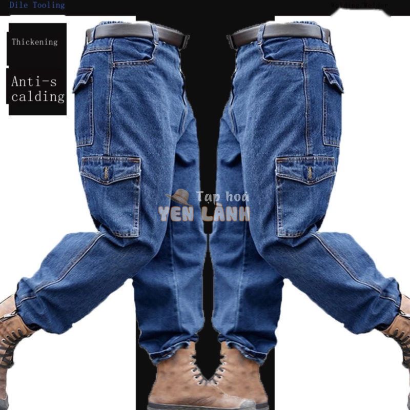 Quần Yếm denim Bảo Hộ Lao Động Chất Liệu Dày Dặn Chống Mài Mòn/Bẩn Chuyên Dụng