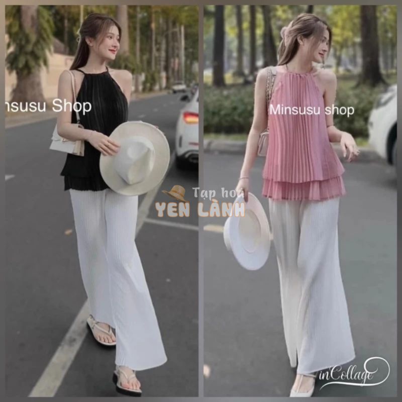 HÓT SIU HÓT- SET ÁO YẾM 2 TẦNG QUẦN SUÔNG CULOTTES