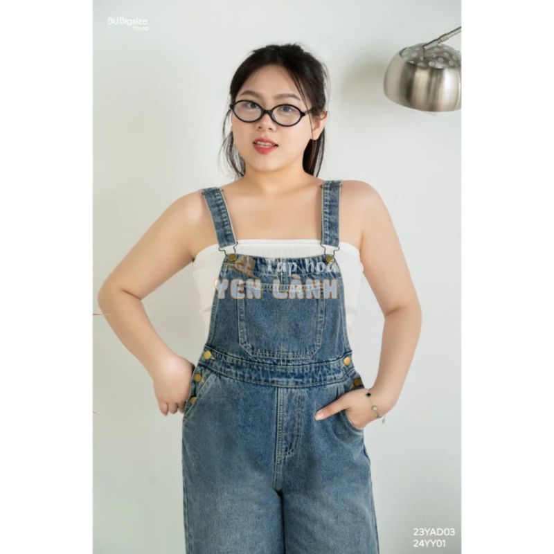 Yếm quần jeans túi giữa BIGSIZE (55kg đến 95kg) – 24YY01 – [BU Bigsize Young]