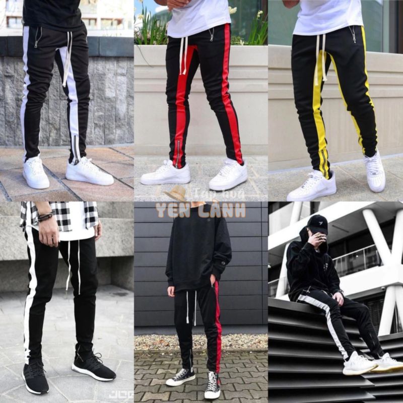 Quần Track Pants Zipper 2 Line Nam Nữ Unisex Chất Thun Poly Mặc Mát Không Xù