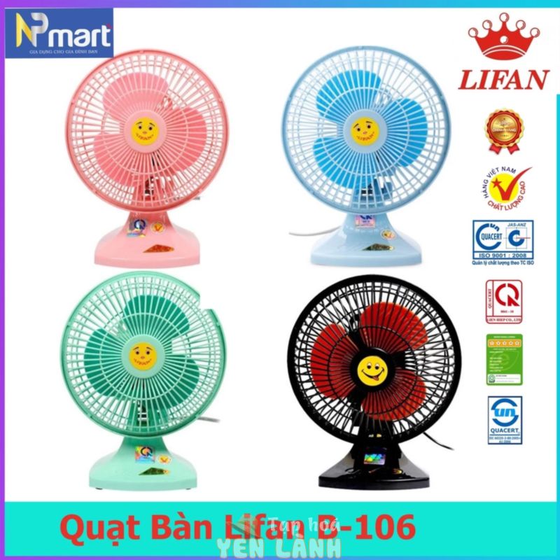 Quạt bàn mini  Lifan B106 ( cắm điện trực tiếp 220V)⭐️ Bảo Hành 1 Năm tiện lợi sử dụng văn phòng