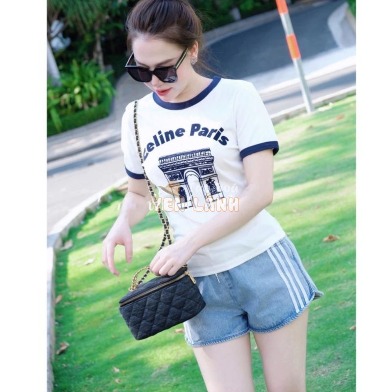 Set Quần đùi nữ jean xẻ hông , áo thun cotton Quần short Jean nữ cạp chun thoải mái KO14