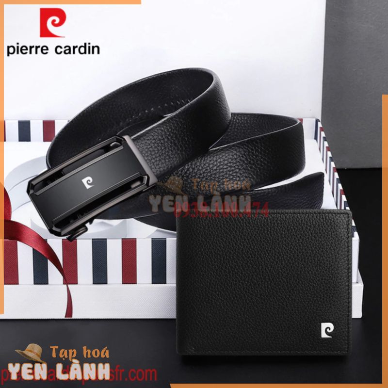 Combo thắt lưng ví nam Pierre Cardin chính hãng khóa trượt tự động da bò cao cấp SET-PC28