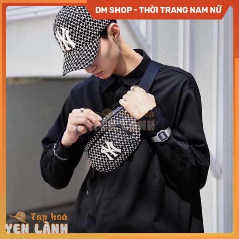 Túi Đeo Hông MLB Monogram New York Yankees Beige Full Bill Box, Túi Bao Tử Nam Nữ MLB NY Hàng 1:1 Quảng Châu Putin Shop