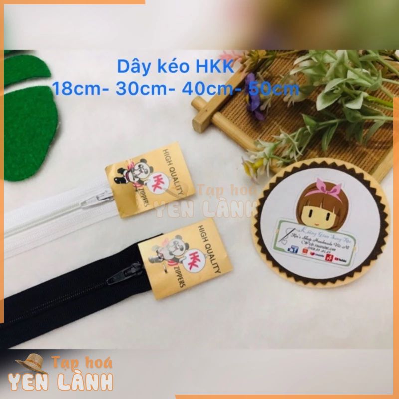 Dây Kéo HKK Hàng Đẹp Bền Chất Lượng dùng may khoá túi khoá quần tây, bóp ví túi sách, áo ruột gối bền đẹp