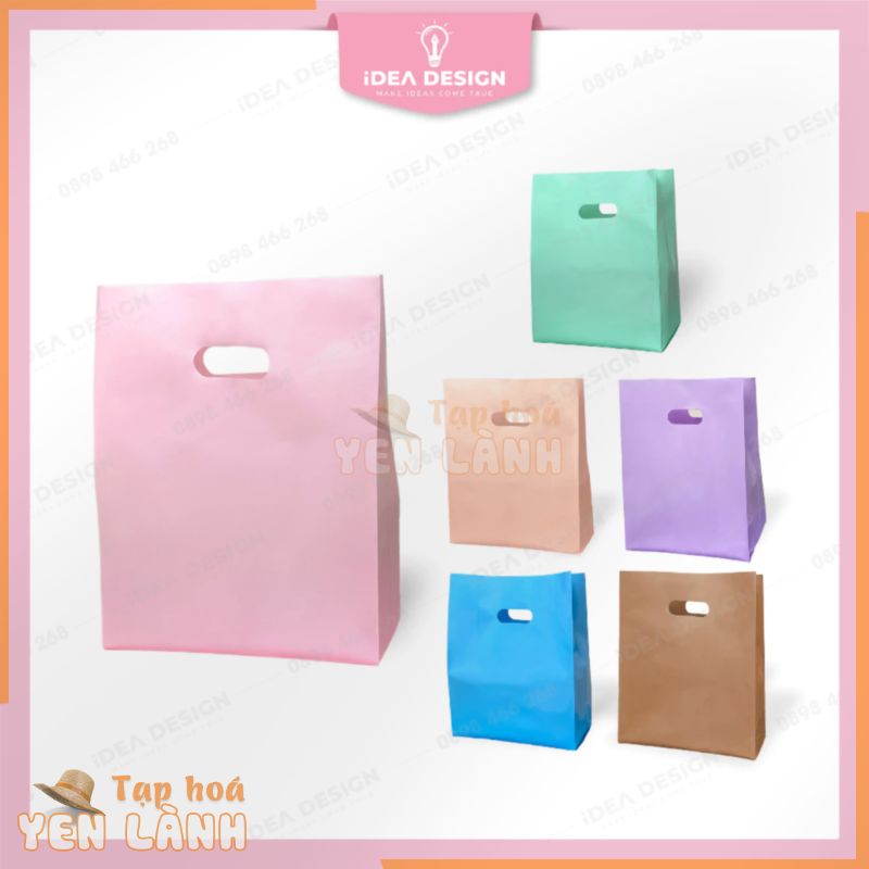 [ NHIỀU MÀU ] Túi nilon hột xoài nhiều màu PASTEL dễ thương, bao nilon PE bóng dẽo dai đựng hàng – 4 Size – 7 Màu