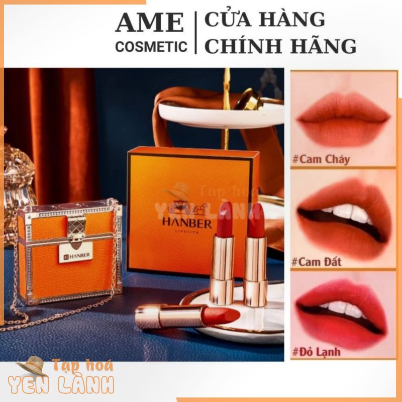 Son túi xách set 3 cây HANBER chính hãng mềm mịn môi cực xinh AME COSMETIC